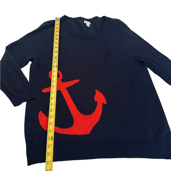 J. Crew Cotton Anchor Crewneck Sweater Size XL - Picture 9 of 17